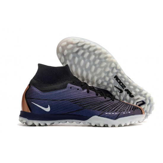 Nike Air Zoom Mercurial Superfly IX Elite TF High Black Purple Women/Men Football Boots