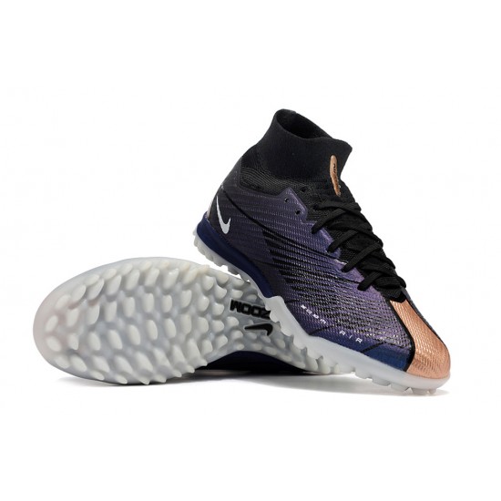 Nike Air Zoom Mercurial Superfly IX Elite TF High Black Purple Women/Men Football Boots