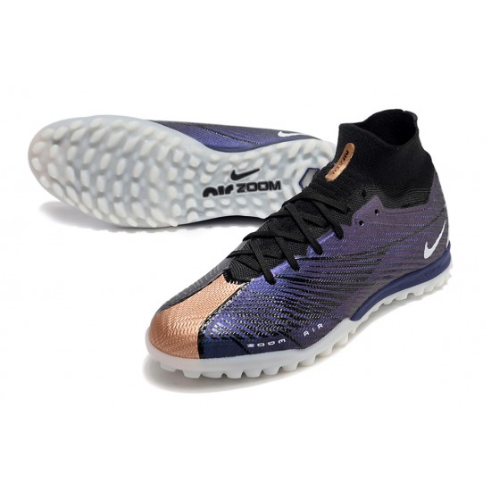 Nike Air Zoom Mercurial Superfly IX Elite TF High Black Purple Women/Men Football Boots