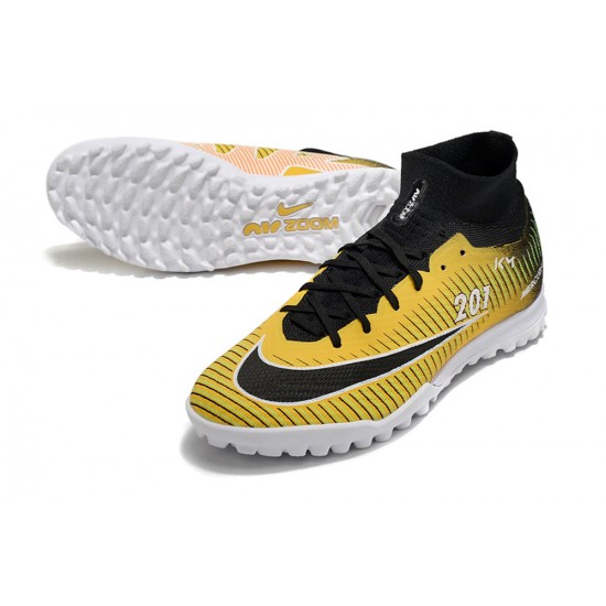 Nike Air Zoom Mercurial Superfly IX Elite TF High Black Yellow Women/Men Football Boots