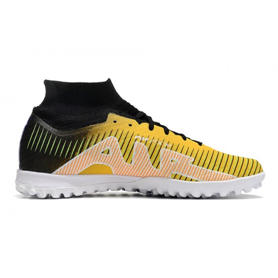 Nike Air Zoom Mercurial Superfly IX Elite TF High Black Yellow Women/Men Football Boots