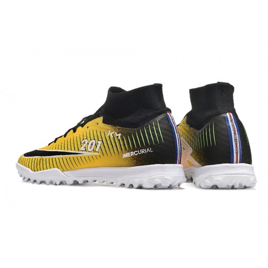 Nike Air Zoom Mercurial Superfly IX Elite TF High Black Yellow Women/Men Football Boots