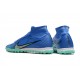 Nike Air Zoom Mercurial Superfly IX Elite TF High Blue Turqoise Women/Men Football Boots