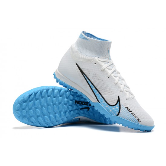 Nike Air Zoom Mercurial Superfly IX Elite TF High Blue White Men Football Boots