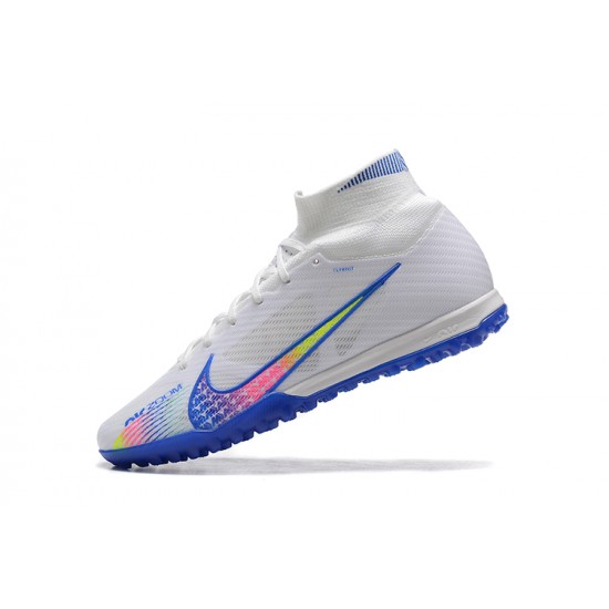 Nike Air Zoom Mercurial Superfly IX Elite TF High Blue White Women/Men Football Boots