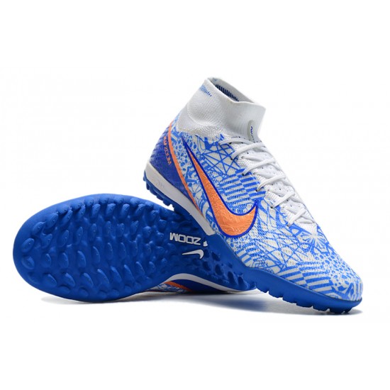 Nike Air Zoom Mercurial Superfly IX Elite TF High Dark Blue White Women/Men Football Boots