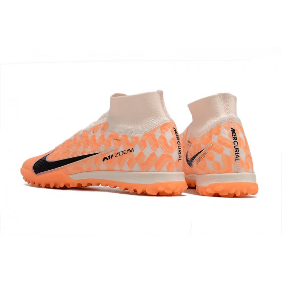 Nike Air Zoom Mercurial Superfly IX Elite TF High Khaki Orange Women/Men Football Boots
