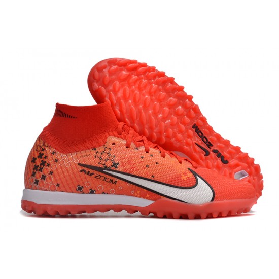 Nike Air Zoom Mercurial Superfly IX Elite TF High Orange Red Women/Men Football Boots