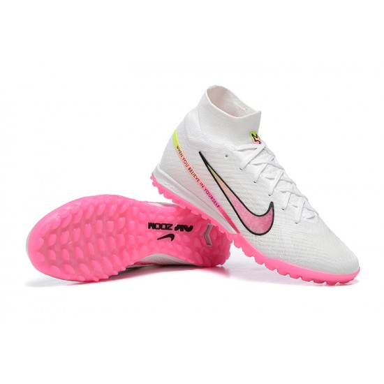 Nike Air Zoom Mercurial Superfly IX Elite TF High Pink White Women/Men Football Boots