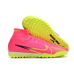 Nike Air Zoom Mercurial Superfly IX Elite TF High Pink Yellow Women/Men Football Boots