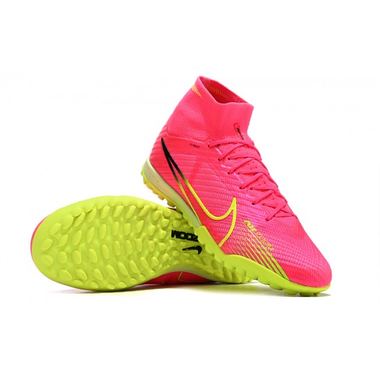 Nike Air Zoom Mercurial Superfly IX Elite TF High Pink Yellow Women/Men Football Boots