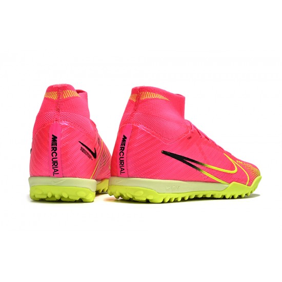 Nike Air Zoom Mercurial Superfly IX Elite TF High Pink Yellow Women/Men Football Boots