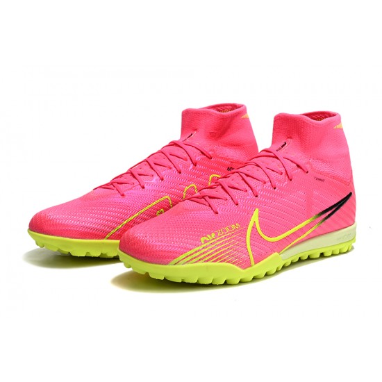 Nike Air Zoom Mercurial Superfly IX Elite TF High Pink Yellow Women/Men Football Boots