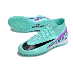 Nike Air Zoom Mercurial Superfly IX Elite TF High Purple Turqoise Women/Men Football Boots
