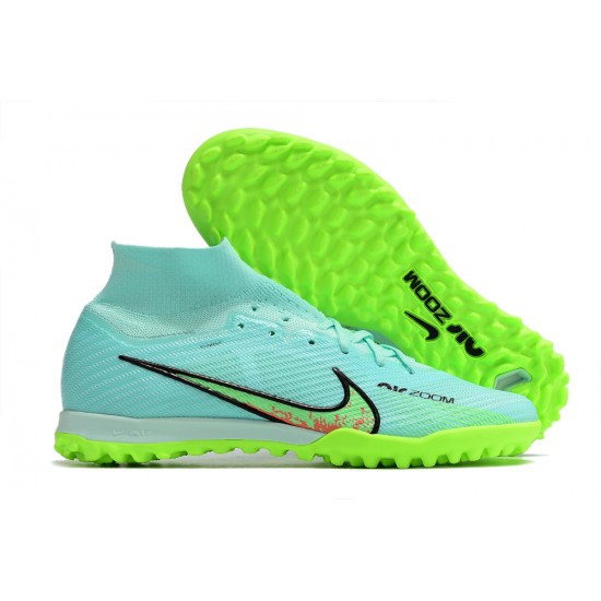 Nike Air Zoom Mercurial Superfly IX Elite TF High Turqoise Green Women/Men Football Boots