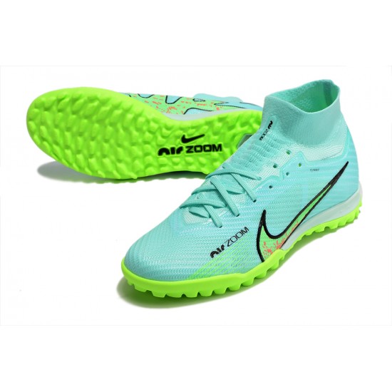 Nike Air Zoom Mercurial Superfly IX Elite TF High Turqoise Green Women/Men Football Boots