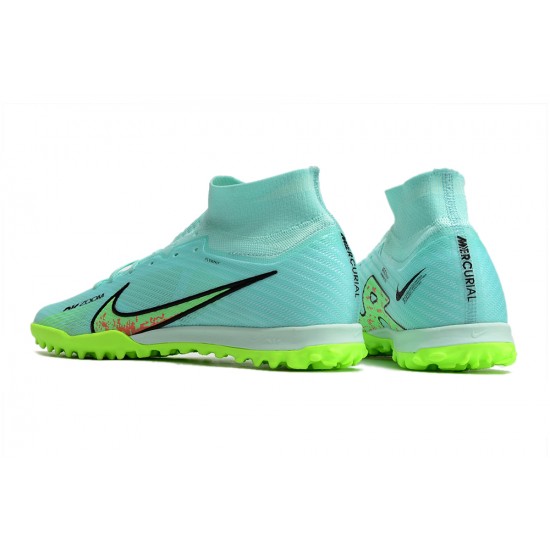 Nike Air Zoom Mercurial Superfly IX Elite TF High Turqoise Green Women/Men Football Boots