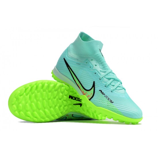 Nike Air Zoom Mercurial Superfly IX Elite TF High Turqoise Green Women/Men Football Boots