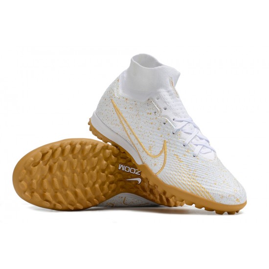 Nike Air Zoom Mercurial Superfly IX Elite TF High White Brown Women/Men Football Boots