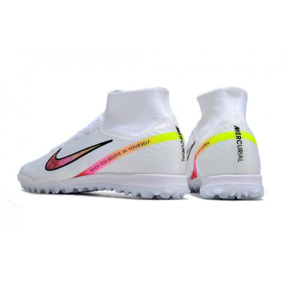 Nike Air Zoom Mercurial Superfly IX Elite TF High White Multi Women/Men Football Boots