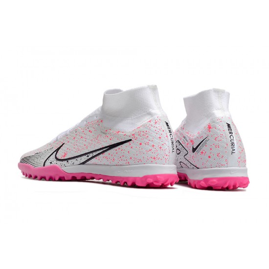 Nike Air Zoom Mercurial Superfly IX Elite TF High White Pink Women/Men Football Boots