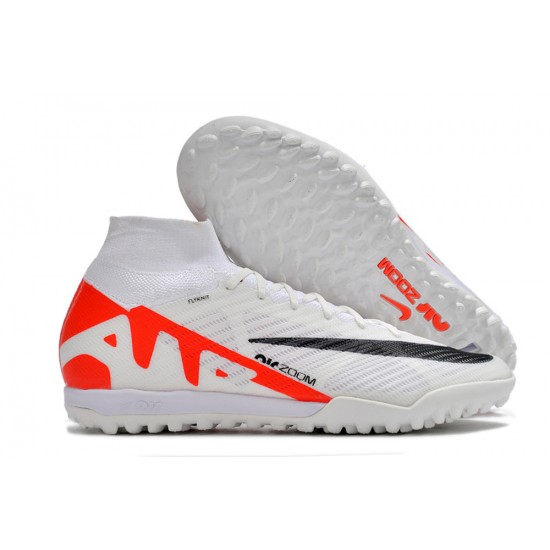 Nike Air Zoom Mercurial Superfly IX Elite TF High White Red Black Women/Men Football Boots