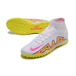Nike Air Zoom Mercurial Superfly IX Elite TF High White Yellow Women/Men Football Boots
