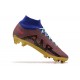 Nike Air Zoom Mercurial Superfly Ix Elite FG Blue Gold Pink Men High Football Cleats