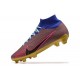 Nike Air Zoom Mercurial Superfly Ix Elite FG Blue Gold Pink Men High Football Cleats