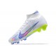 Nike Air Zoom Mercurial Superfly Ix Elite FG Blue White Yellow Green Men High Football Cleats