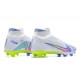 Nike Air Zoom Mercurial Superfly Ix Elite FG Blue White Yellow Green Men High Football Cleats