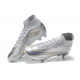 Nike Air Zoom Mercurial Superfly Ix Elite FG Silver Men High Football Cleats