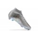 Nike Air Zoom Mercurial Superfly Ix Elite FG Silver Men High Football Cleats