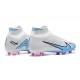 Nike Air Zoom Mercurial Superfly Ix Elite FG White Blue Pink Men High Football Cleats