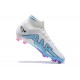 Nike Air Zoom Mercurial Superfly Ix Elite FG White Blue Pink Men High Football Cleats