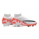 Nike Air Zoom Mercurial Superfly Ix Elite FG White Orange Black Men High Football Cleats