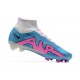 Nike Air Zoom Mercurial Superfly Ix Elite FG White Pink Blue Men High Football Cleats