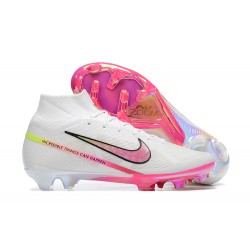 Nike Air Zoom Mercurial Superfly Ix Elite FG White Pink Men High Football Cleats