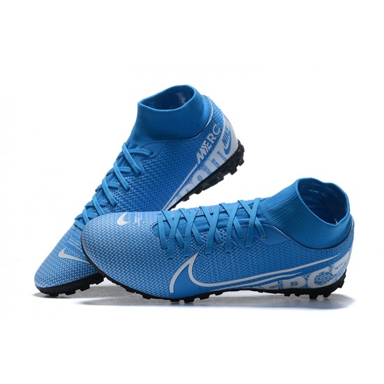 Nike Mercurial Superfly 7 Elite RB MDS IC Blue White Black High Men Football Boots