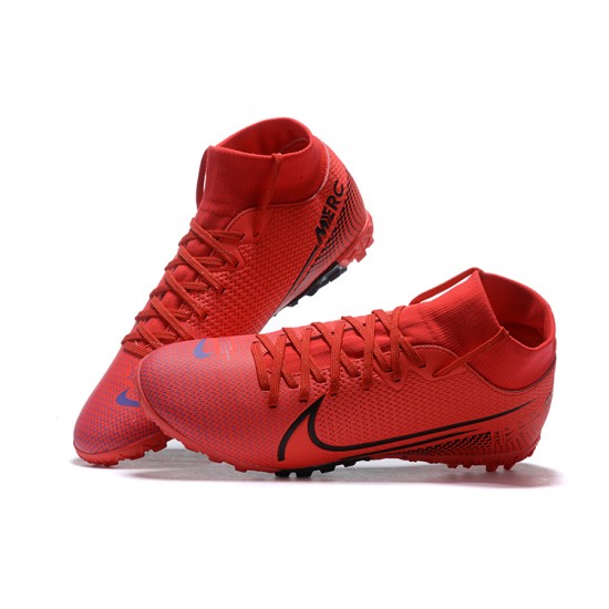 Nike Mercurial Superfly 7 Elite RB MDS IC Red Black Blue High Men Football Boots