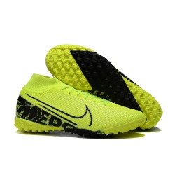 Nike Mercurial Superfly 7 Elite TF Black Green High Men Football Boots