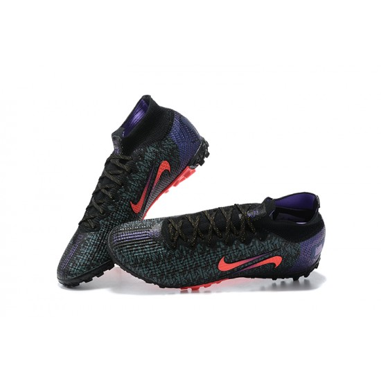 Nike Mercurial Superfly 7 Elite TF Black Orange Purple High Men Football Boots