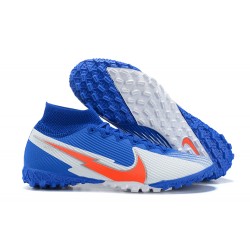 Nike Mercurial Superfly 7 Elite TF Blue Orange White High Men Football Boots
