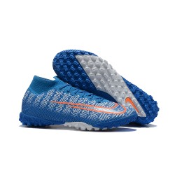 Nike Mercurial Superfly 7 Elite TF Blue White High Men Football Boots