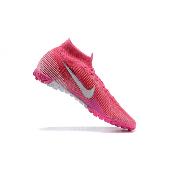 Nike Mercurial Superfly 7 Elite TF LightPink White High Men Football Boots