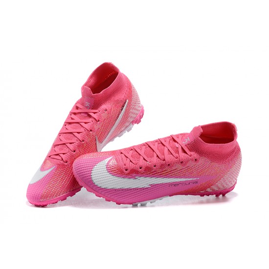 Nike Mercurial Superfly 7 Elite TF LightPink White High Men Football Boots