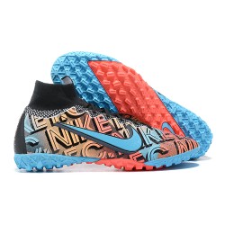 Nike Mercurial Superfly 7 Elite TF Orange Blue Black High Men Football Boots