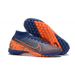 Nike Mercurial Superfly 7 Elite TF Orange Blue Mixtz High Men Football Boots