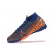 Nike Mercurial Superfly 7 Elite TF Orange Blue Mixtz High Men Football Boots