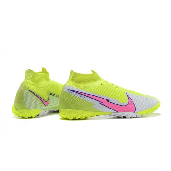 Nike Mercurial Superfly 7 Elite TF Pink Yellow High Men Football Boots